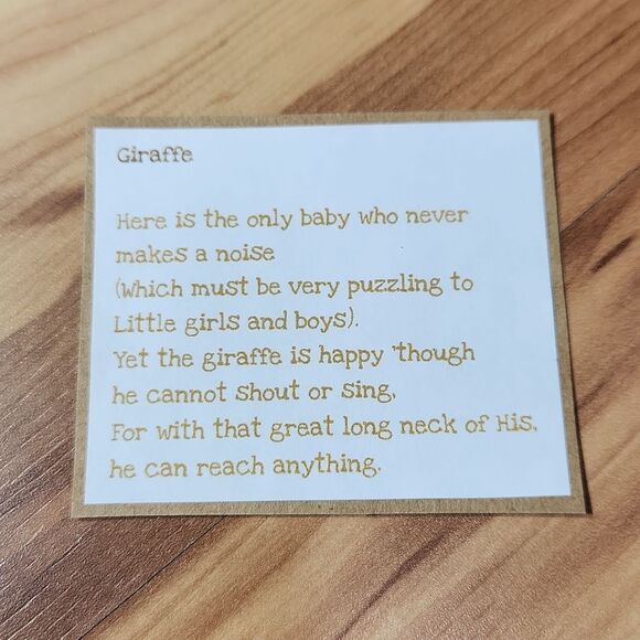 ✍️Handmade✍️ Giraffe Earring, Poem & Gift Box Set - Picture 6 of 11